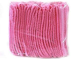 img 1 attached to 🧢 Pink Disposable Cap, Mob Caps, Hair Net Cap - 100pcs, Elastic Free Size for Cosmetics, Beauty, Kitchen, Cooking, Home Industries, Hospital