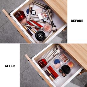 img 1 attached to 26pcs Clear Drawer Organizers Set - Versatile Kitchen Utensil Bathroom Office Storage Dividers - 4 Sizes - Fixwal Drawer Tray Organizers - Ideal for Desk Makeup Dresser Vanity Cabinet