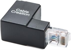 img 2 attached to Повышенная связь: адаптер Ethernet с углом поворота CableCreation Cat5e/Cat6 - 90° и 270° RJ45/8P8C женский разъем Ethernet к мужскому разъему RJ45/8P8C