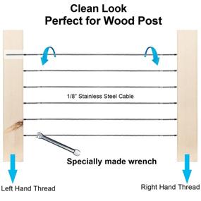 img 2 attached to 🔩 60-Pack Steel DN Mate T316 Stainless Steel Swage Lag Screws for 1/8" Wood Post Deck Railing Kit - Left & Right Handed Thread, Cable Railing/Stair Deck Railing, DIY Baluster Hardware with Wrench Included