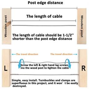 img 1 attached to 🔩 60-Pack Steel DN Mate T316 Stainless Steel Swage Lag Screws for 1/8" Wood Post Deck Railing Kit - Left & Right Handed Thread, Cable Railing/Stair Deck Railing, DIY Baluster Hardware with Wrench Included