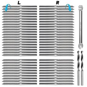 img 4 attached to 🔩 60-Pack Steel DN Mate T316 Stainless Steel Swage Lag Screws for 1/8" Wood Post Deck Railing Kit - Left & Right Handed Thread, Cable Railing/Stair Deck Railing, DIY Baluster Hardware with Wrench Included