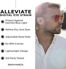 img 2 attached to 🌙 Maximize Sleep Quality with Swanwick Aviator Night Swannies: Premium Blue Light Blocking Glasses for Gaming PC, Laptop, and Smartphone Screens