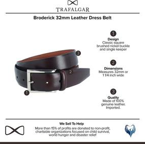 img 2 attached to 👔 Refined Style: Trafalgar Broderick Leather Dress Belts and Men's Accessories in Black