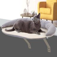 🐱 bundaloo cat window perch: easy set-up diy kitty sill mounted shelf bed for pets - sturdy furniture ledge, suitable for all kitten sizes. washable & removable zippered seat cover logo