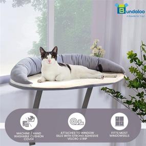 img 1 attached to 🐱 Bundaloo Cat Window Perch: Easy Set-up DIY Kitty Sill Mounted Shelf Bed for Pets - Sturdy Furniture Ledge, Suitable for All Kitten Sizes. Washable & Removable Zippered Seat Cover