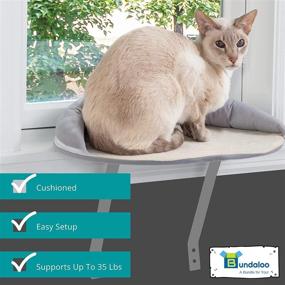 img 2 attached to 🐱 Bundaloo Cat Window Perch: Easy Set-up DIY Kitty Sill Mounted Shelf Bed for Pets - Sturdy Furniture Ledge, Suitable for All Kitten Sizes. Washable & Removable Zippered Seat Cover