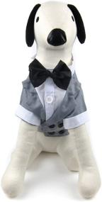 img 4 attached to Alfie Pet - William Tuxedo Suit with Classic Black Bow Tie