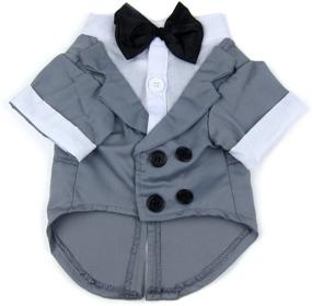 img 1 attached to Alfie Pet - William Tuxedo Suit with Classic Black Bow Tie