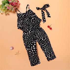 img 2 attached to Adorable Love Heart Straps Jumpsuit: Perfect Summer Style for Little Girls