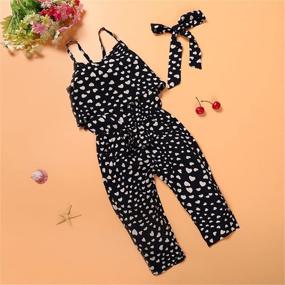 img 3 attached to Adorable Love Heart Straps Jumpsuit: Perfect Summer Style for Little Girls