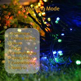 img 3 attached to 🎄 Solar Powered Christmas Lights - 200 LED Outdoor String Lights, Waterproof, 72Ft, 8 Lighting Modes, Decorative Fairy Lights for Party Gardens Wedding Decoration in Multi-Color