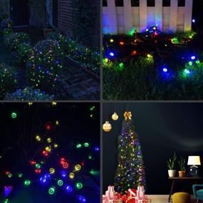 img 1 attached to 🎄 Solar Powered Christmas Lights - 200 LED Outdoor String Lights, Waterproof, 72Ft, 8 Lighting Modes, Decorative Fairy Lights for Party Gardens Wedding Decoration in Multi-Color