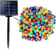 🎄 solar powered christmas lights - 200 led outdoor string lights, waterproof, 72ft, 8 lighting modes, decorative fairy lights for party gardens wedding decoration in multi-color logo