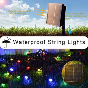 img 2 attached to 🎄 Solar Powered Christmas Lights - 200 LED Outdoor String Lights, Waterproof, 72Ft, 8 Lighting Modes, Decorative Fairy Lights for Party Gardens Wedding Decoration in Multi-Color