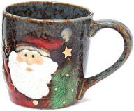 🎅 18 ounce yuletide charms santa face porcelain marbleized holiday mug logo