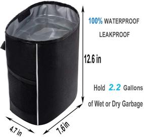 img 3 attached to Car Trash Can: Waterproof, Leakproof, 2.2 Gallons Black Hanging Bag for Collecting Car Trash and Sorting Items - Ideal for Cars, Trucks, and SUVs