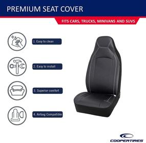 img 2 attached to 🚗 Cooper Tire Premium Waterproof Car Seat Covers: High Back & PU Leather, Airbag Compatible & Universal for Auto SUVs Trucks Vans