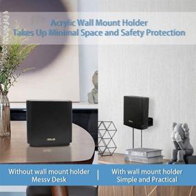 img 3 attached to 📶 ASUS ZenWiFi AX AC (XT8 CT8) Wall Mount Holder: Tri-Band Mesh System WiFi 6 Wall Bracket Hangers (Black 2Pack)