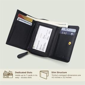 img 1 attached to 👛 Stylish Womens Leather Wallet Purse with RFID Block - Slim Wallet for Women