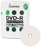 📀 smart buy 100 pack dvd-r 4.7gb 16x white printable inkjet blank media record disc - high-quality 100 disc 100pk bundle logo