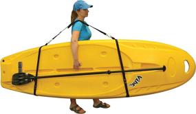 img 4 attached to 🚣 Pelican Boats - Universal SUP & Kayak Carrying Strap with Comfortable Shoulder Support – PS1295-1 - Adjustable Sling with Built-in Paddle Loop