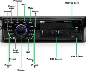 img 3 attached to 🔊 Waterproof Marine Head Unit Receiver Speaker Kit - In-Dash LCD Digital Stereo with Built-in Bluetooth, Microphone, AM FM Radio System, 6.5’’ Speakers (4), MP3/SD Readers, Remote Control - Pyle PLMRKT48BK