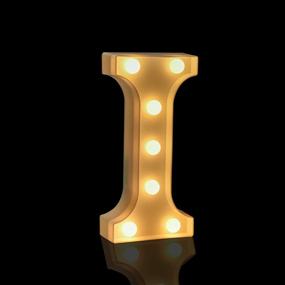 img 4 attached to 🔋 Battery Powered LED Marquee Letter Lights for Bedroom Wedding Birthday Party Christmas Home Bar Decor - Customizable Alphabet Sign