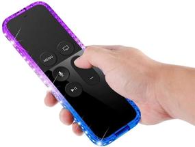 img 2 attached to E-Began Protective Case Compatible With Apple TV Siri Remote 4K / 4Th / 5Th Generation - Glitter Liquid Quicksand Waterfall Floating Sparkle Bling Diamond Shockproof Cover -Purple/Blue