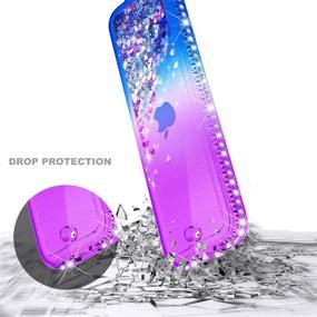 img 3 attached to E-Began Protective Case Compatible With Apple TV Siri Remote 4K / 4Th / 5Th Generation - Glitter Liquid Quicksand Waterfall Floating Sparkle Bling Diamond Shockproof Cover -Purple/Blue