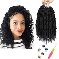 💣 волнообразные пряди для крючкотворения "bomb twist crochet hair": пряди spring twist длиной 10 дюймов в 6 пакетах - предварительно закрученные passion twist, предварительно с петлями, синтетическое наращивание косичек для женщин (1b#) логотип