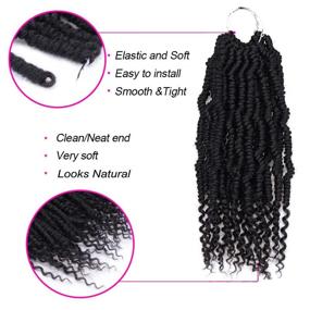 img 2 attached to 💣 Волнообразные пряди для крючкотворения "Bomb Twist Crochet Hair": пряди Spring Twist длиной 10 дюймов в 6 пакетах - предварительно закрученные Passion Twist, предварительно с петлями, синтетическое наращивание косичек для женщин (1B#)