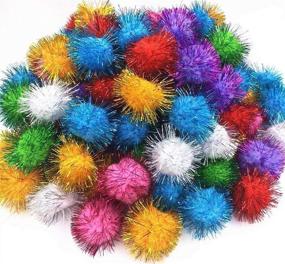 img 1 attached to 🐱 TECH-P Creative Life Sparkly Tinsel Pompoms Glitter Balls for Cats - Assorted, 2 Inch, Pack of 50 + BONUS TECH-P Coaster