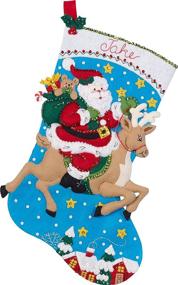 img 4 attached to 🧦 Набор для новогодних украшений Bucilla с оленем Санта – для праздничной рождественской атмосферы