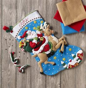 img 3 attached to 🧦 Bucilla Reindeer Santa Stocking Kit – for Festive Christmas Decorations