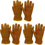 leather gloves garden safety protection logo