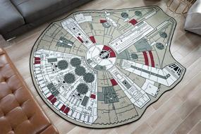 img 1 attached to 🚀 Extra-Large Star Wars Millennium Falcon Rug, 79 Inches Length x 104 Inches Width