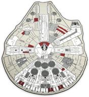 🚀 дополнительно большой ковер star wars millennium falcon, размер 79 дюймов в длину x 104 дюйма в ширину логотип