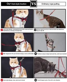 img 3 attached to 🐾 Adjustable Soft Vest Harness for Cats and Kittens with Leash - Ezeso Cat Harness and Leash Set for Safe Walking/Running