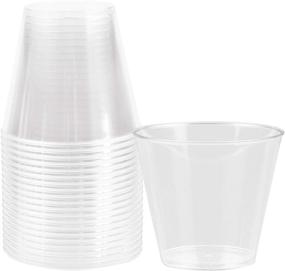 img 1 attached to Шоты Crystal Clear Plasticpro объемом 5 унций – кружки "Squat Cups" – одноразовые стаканчики из твердого пластика – тумблеры для виски, желе, шотов, дегустации, соусов и закусок – упаковка из 40 штук, идеально подходят для пробных дегустаций.