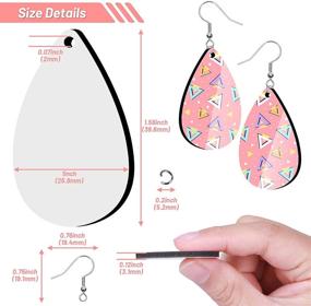 img 3 attached to 📿 30-Piece Sublimation Blank Earrings Kit: Ocheyu Heat Transfer DIY Earring Pendant Set with Hooks and Jump Rings