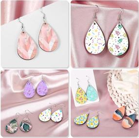 img 1 attached to 📿 30-Piece Sublimation Blank Earrings Kit: Ocheyu Heat Transfer DIY Earring Pendant Set with Hooks and Jump Rings