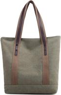 stylish women's canvas shoulder bags: 👜 retro casual handbags for work, tote purses logo
