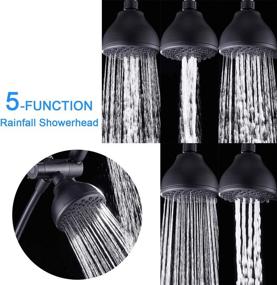 img 3 attached to 🚿 AQUATREND Bronze 5-Setting Shower Heads with 5ft Hose, Handheld Rainfall Shower, High Pressure Oil Rubbed Bronze Shower, Wide Spray Face with Anti-Clog Technology – Enjoy Luxurious Rain Showerhead