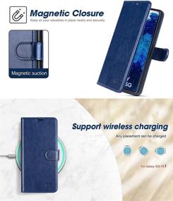 img 1 attached to 📱 OCASE Samsung Galaxy S20 FE 5G Case: PU Leather Flip Wallet with Card Holders, Stand, Tempered Glass Screen Protector - Blue, 6.5 Inch