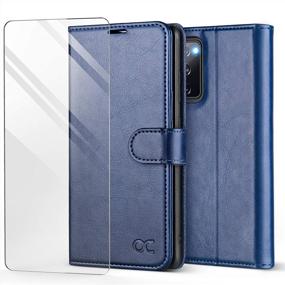 img 4 attached to 📱 OCASE Samsung Galaxy S20 FE 5G Case: PU Leather Flip Wallet with Card Holders, Stand, Tempered Glass Screen Protector - Blue, 6.5 Inch