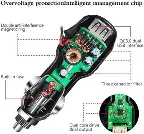 img 1 attached to RJ11QC3.0 Кабель питания радар-детектора с двойным USB QC3.0 быстрым зарядным устройством (6,5 футов) - Uniden Escort Valentine Beltronics Passport Cobra и др.