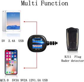 img 3 attached to RJ11QC3.0 Кабель питания радар-детектора с двойным USB QC3.0 быстрым зарядным устройством (6,5 футов) - Uniden Escort Valentine Beltronics Passport Cobra и др.