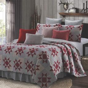 img 4 attached to 🛏️ King Size Virah Bella Quilt Bedding Set - Carolina Red Lightweight Reversible Quilt with 2 Matching Pillow Shams - Cozy & Beautiful Lodge-Themed Bedding