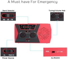 img 1 attached to Аварийное солнечное ручное радио MUCH с зарядным устройством для телефона, настольной лампой, работающей от собственной энергии, и погодным радио с AM/FM